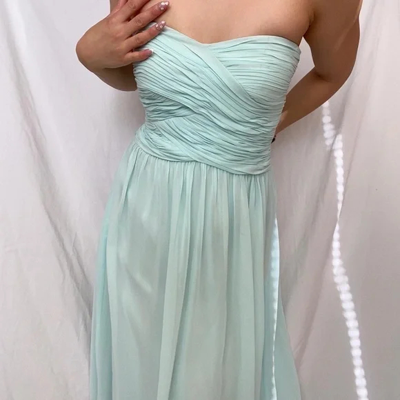 Chiffon overlay midi tea length bridesmaid / grad dress - Picture 4 of 11